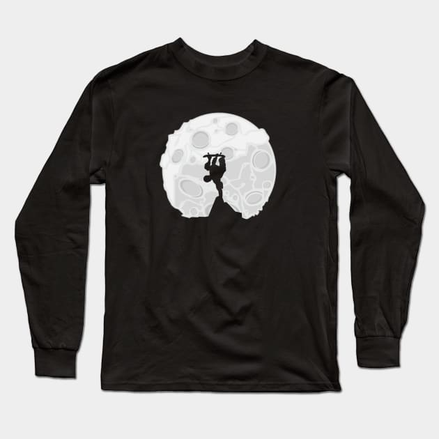 Skater Moon Long Sleeve T-Shirt by adamzworld